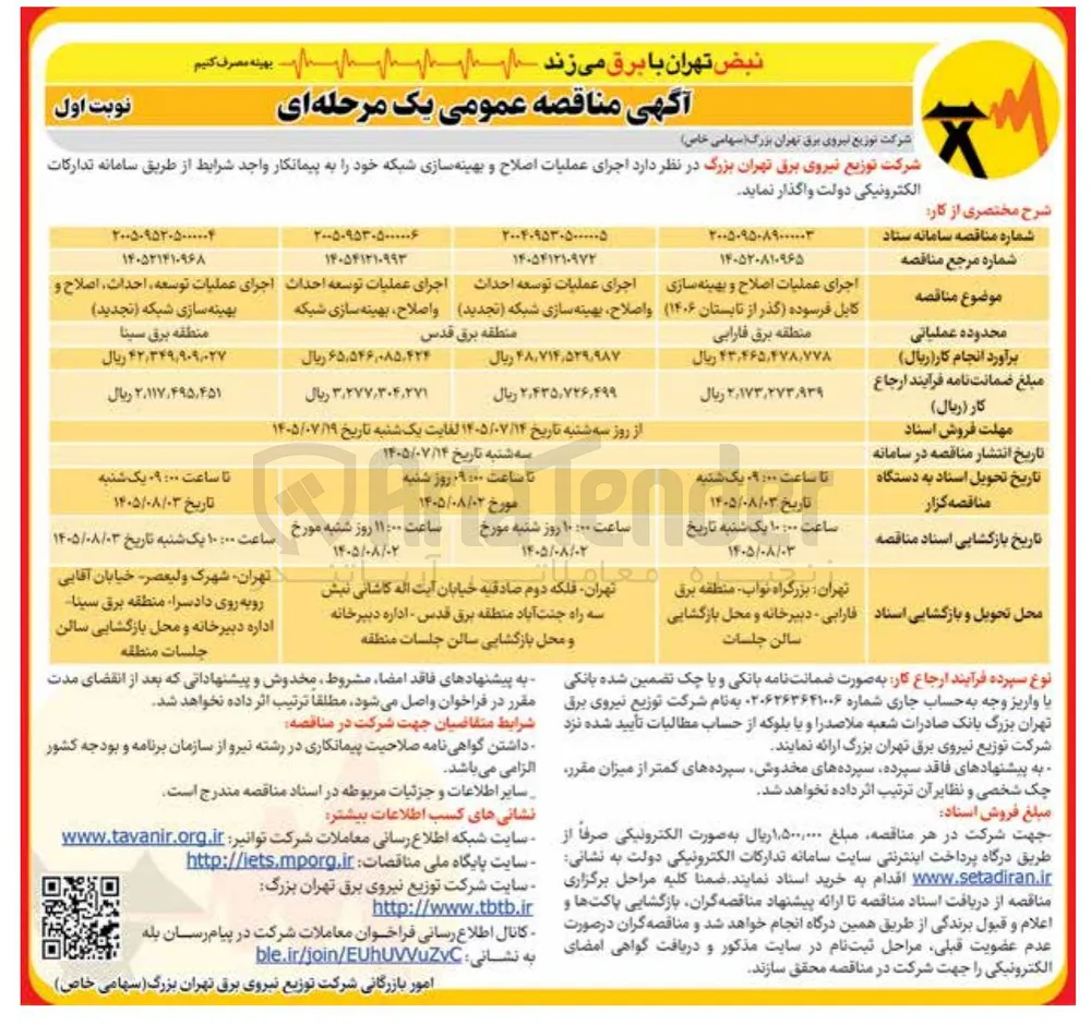 اجرای عملیات اصلاح و بهینه سازی کابل فرسوده (گذر از تابستان 1406)