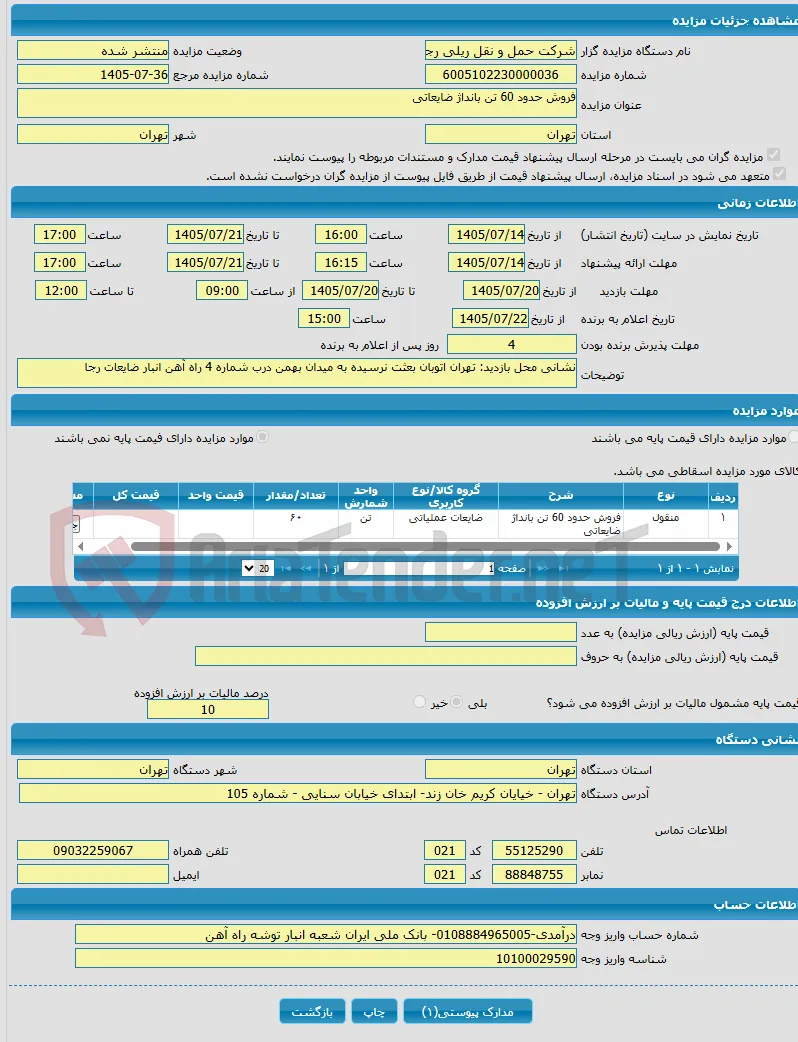 فروش حدود 60 تن بانداژ ضایعاتی 