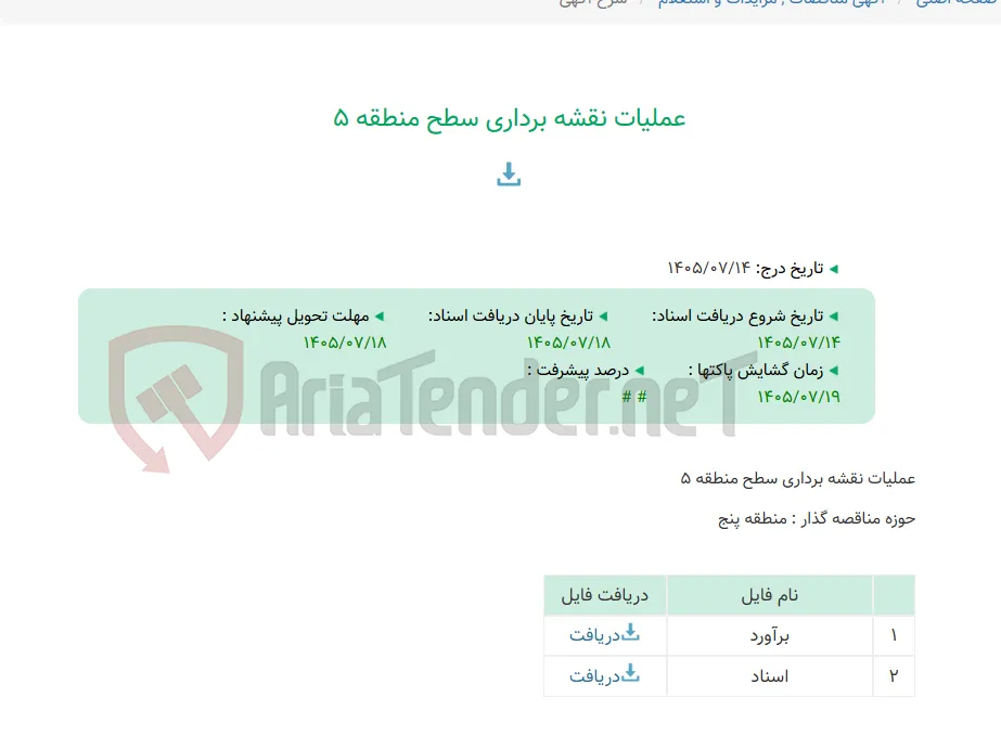 عملیات نقشه برداری سطح منطقه 5