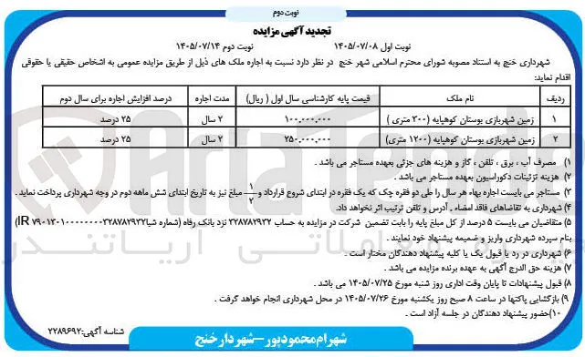 اجاره ملک های شهربازی بوستان کوهپایه