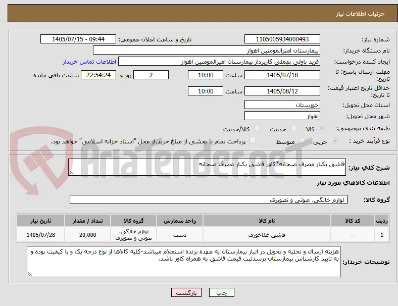 قاشق یکبار مصرف صبحانه*کاور قاشق یکبار مصرف صبحانه 