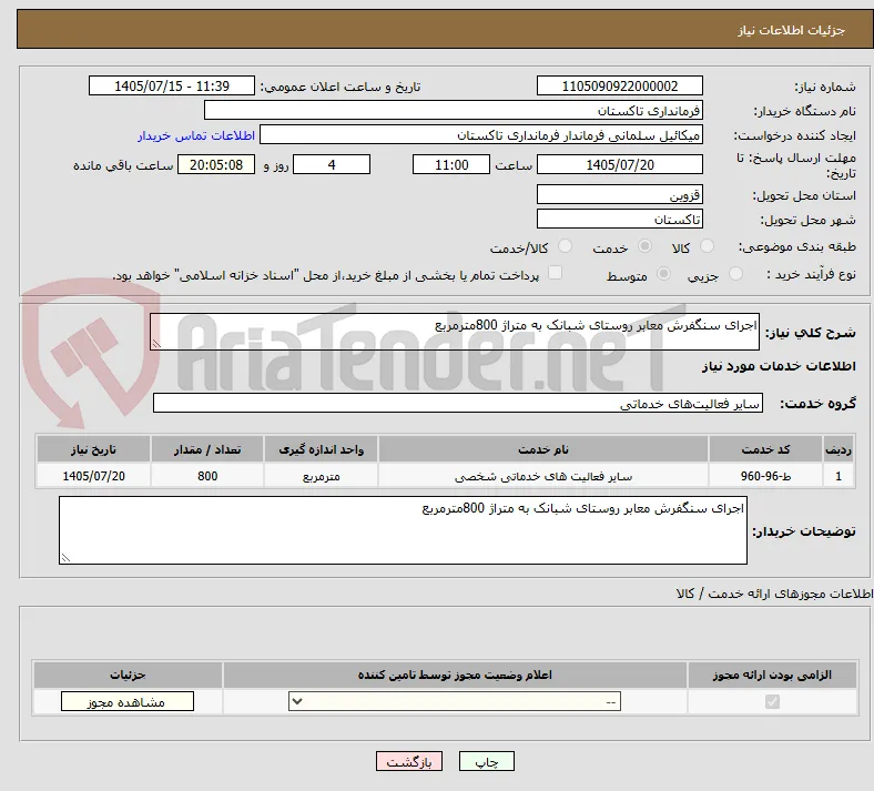اجرای سنگفرش معابر روستای شبانک به متراژ 800مترمربع
