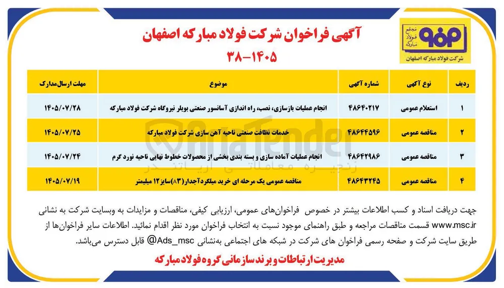 خدمات نظافت صنعتی ناحیه آهن سازی شرکت فولاد مبارکه
