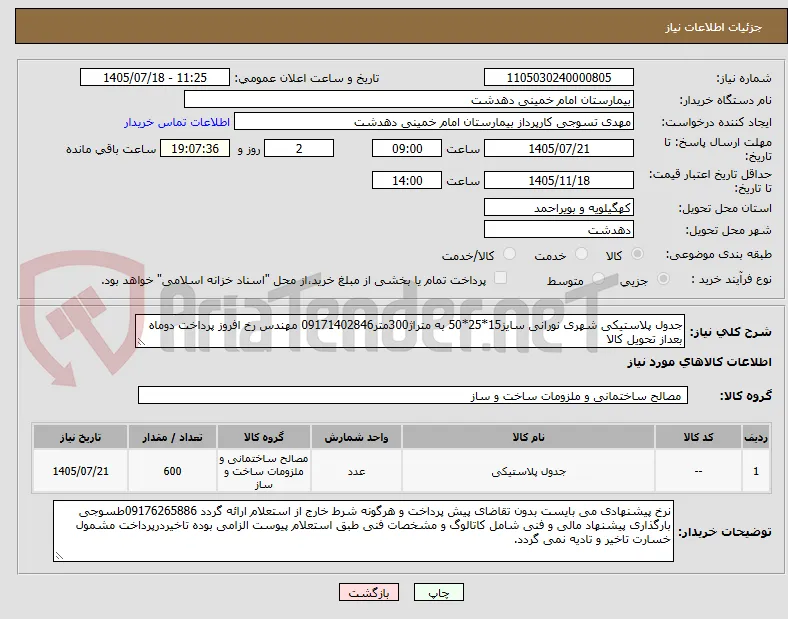 جدول پلاستیکی شهری نورانی سایز15*25*50 به متراژ300متر09171402846 مهندس رخ افروز پرداخت دوماه بعداز تحویل کالا