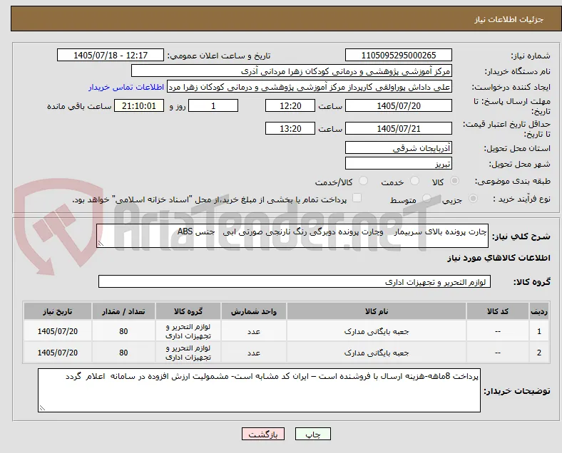 چارت پرونده بالای سربیمار    وچارت پرونده دوبرگی رنگ نارنجی صورتی ابی   جنس ABS