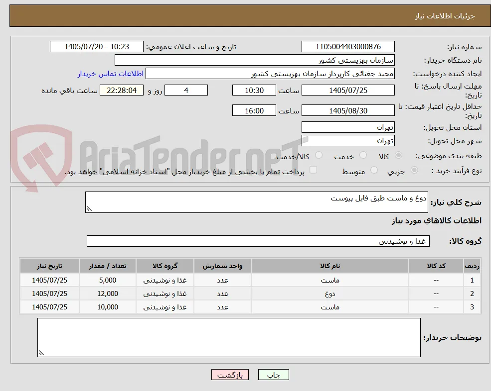 دوغ و ماست طبق فایل پیوست