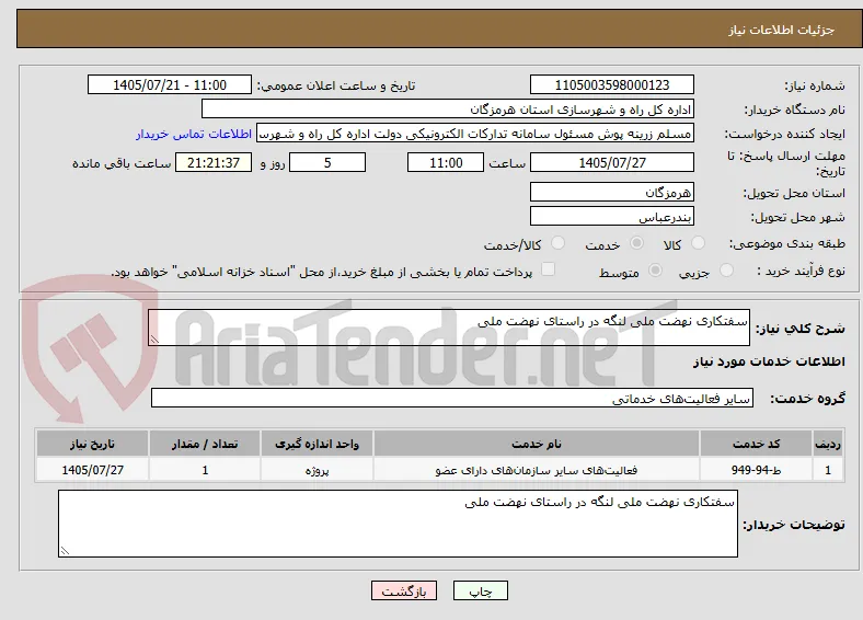 سفتکاری نهضت ملی لنگه در راستای نهضت ملی