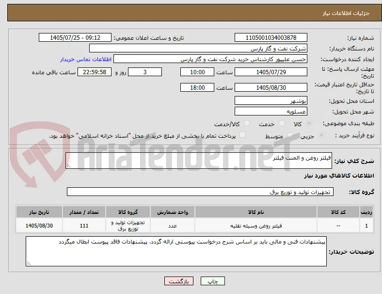 فیلتر روغن و المنت فیلتر