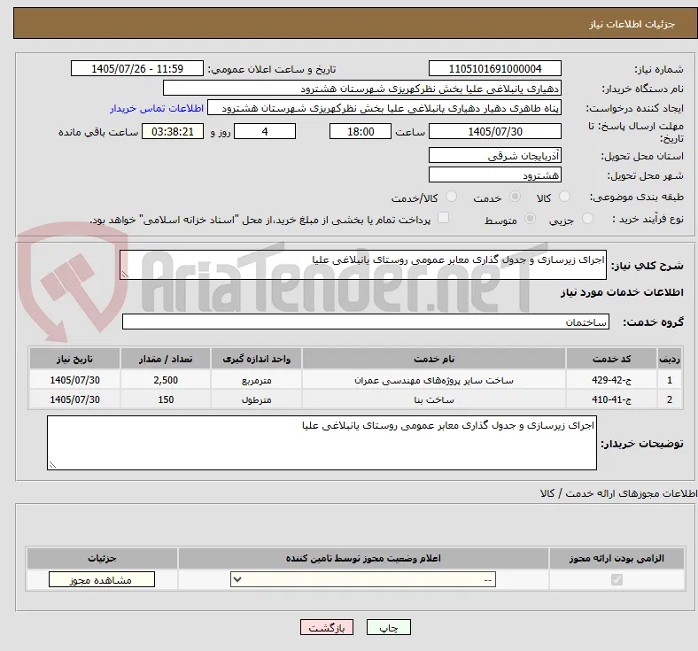 اجرای زیرسازی و جدول گذاری معابر عمومی روستای یانبلاغی علیا 