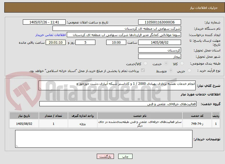 انجام خدمات نقشه برداری پهپادی 2000 / 1 و کاداستر شبکه آبیاری دشت خورخور ه