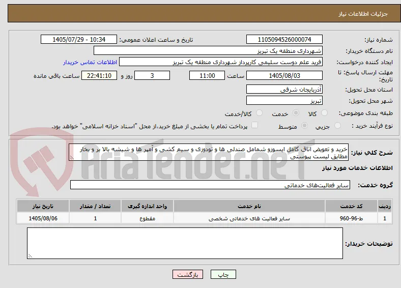 خرید و تعویض اتاق کامل ایسوزو شمامل صندلی ها و تودوزی و سیم کشی و آمپر ها و شیشه بالا بر و بخار مطایق لیست پیوستی