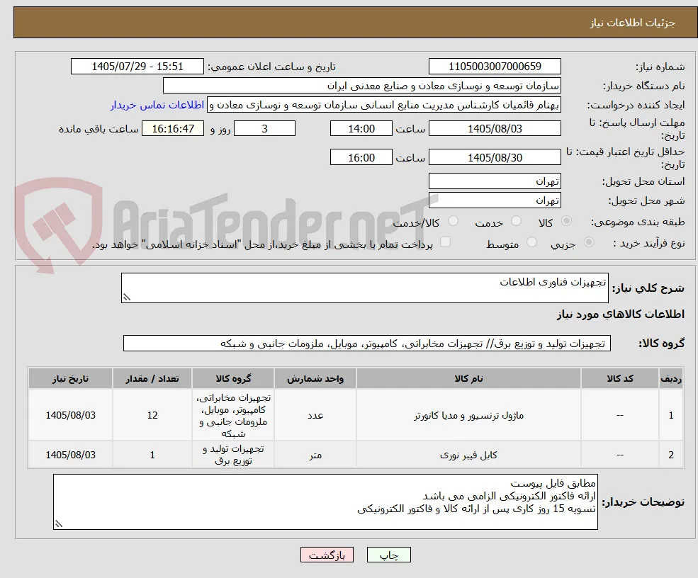 تجهیزات فناوری اطلاعات 